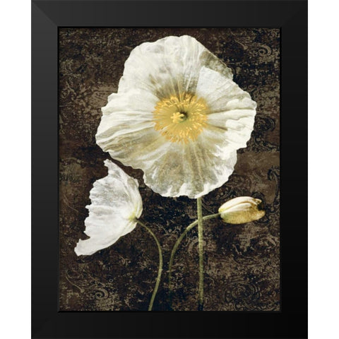 Poppies II Black Modern Wood Framed Art Print by Seba, John