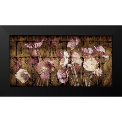 Poppies on Gold Black Modern Wood Framed Art Print by Seba, John