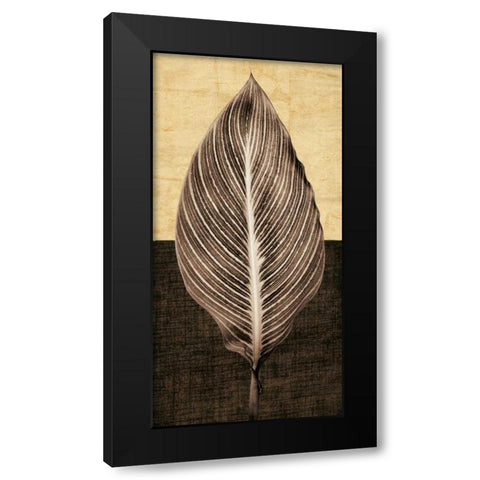 Palm Leaf I Black Modern Wood Framed Art Print with Double Matting by Seba, John