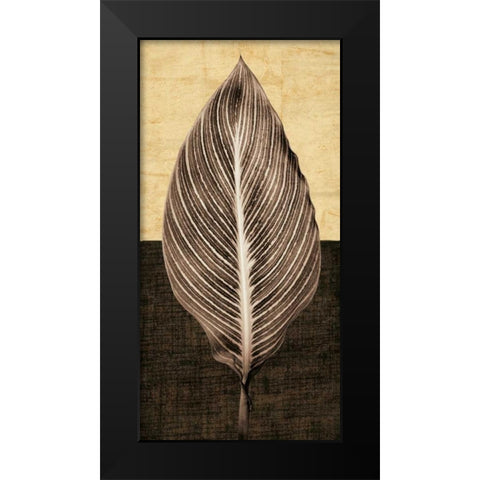 Palm Leaf I Black Modern Wood Framed Art Print by Seba, John