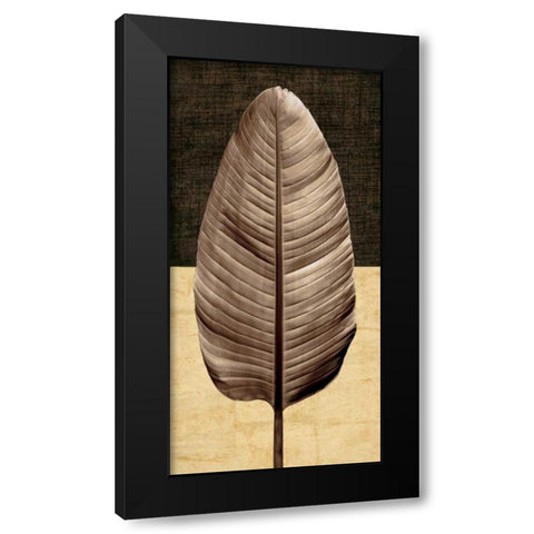 Palm Leaf II Black Modern Wood Framed Art Print with Double Matting by Seba, John