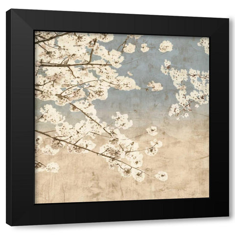 Cherry Blossoms II Black Modern Wood Framed Art Print by Seba, John
