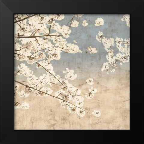 Cherry Blossoms II Black Modern Wood Framed Art Print by Seba, John