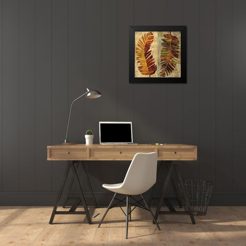 Palms Pairs I Black Modern Wood Framed Art Print by Seba, John