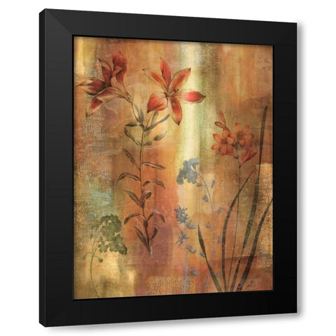 Tulip Garden I Black Modern Wood Framed Art Print with Double Matting by Seba, John