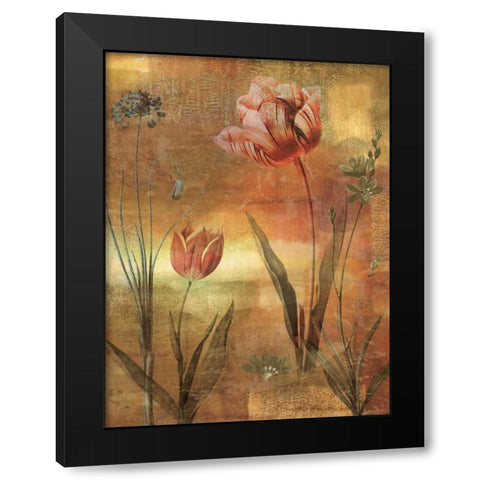 Tulip Garden II Black Modern Wood Framed Art Print by Seba, John