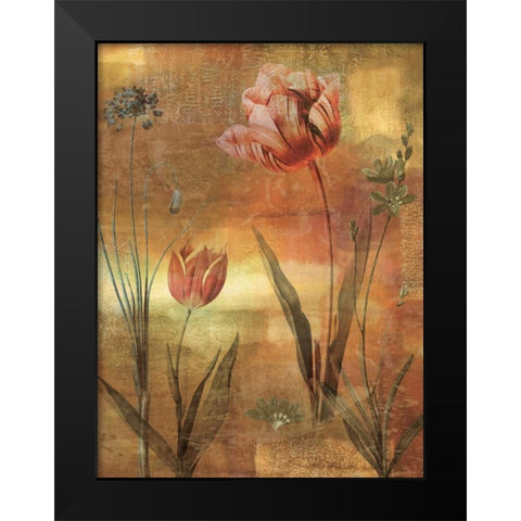 Tulip Garden II Black Modern Wood Framed Art Print by Seba, John
