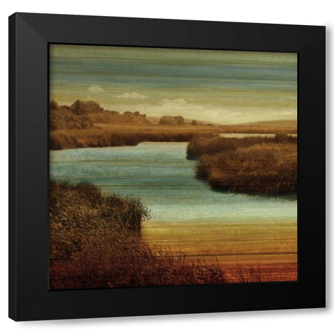 On The Water II Black Modern Wood Framed Art Print by Seba, John