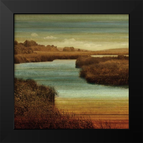 On The Water II Black Modern Wood Framed Art Print by Seba, John