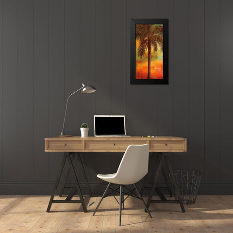 Sunset Palms I Black Modern Wood Framed Art Print by Seba, John