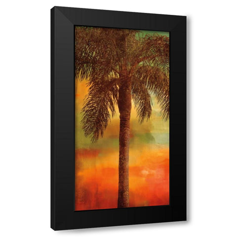 Sunset Palms I Black Modern Wood Framed Art Print with Double Matting by Seba, John