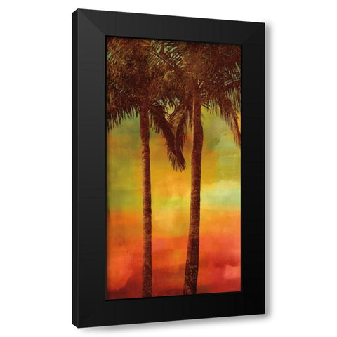 Sunset Palms II Black Modern Wood Framed Art Print with Double Matting by Seba, John