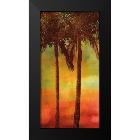 Sunset Palms II Black Modern Wood Framed Art Print by Seba, John