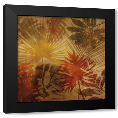 Sunlit Palms I Black Modern Wood Framed Art Print with Double Matting by Seba, John