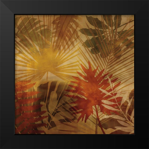 Sunlit Palms I Black Modern Wood Framed Art Print by Seba, John