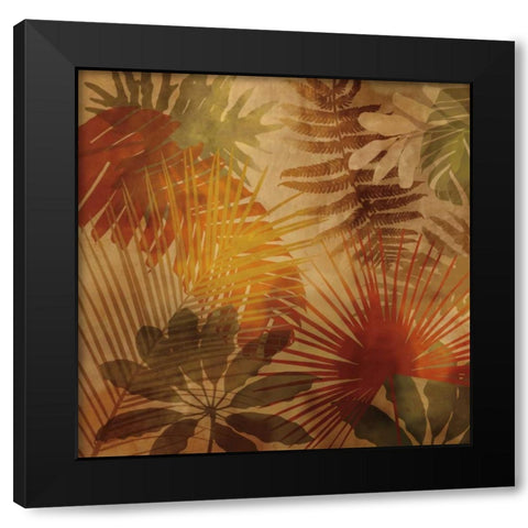 Sunlit Palms II Black Modern Wood Framed Art Print with Double Matting by Seba, John