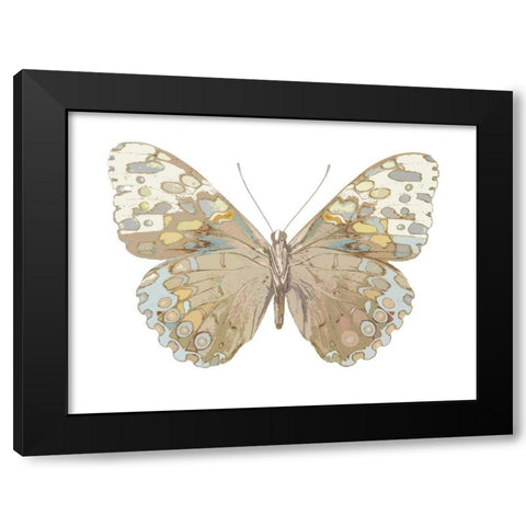 Butterfly in Taupe and Blue Black Modern Wood Framed Art Print by Bosco, Julia
