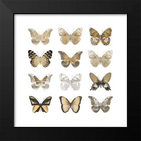 Butterfly Study in Gold III Black Modern Wood Framed Art Print by Bosco, Julia