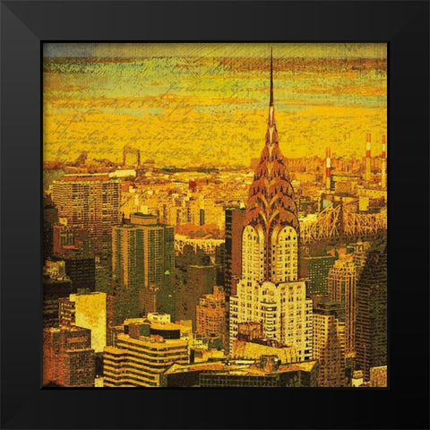 Letters from New York Black Modern Wood Framed Art Print by Casey, Julia