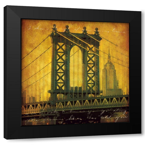 New York Romance Black Modern Wood Framed Art Print with Double Matting by Casey, Julia