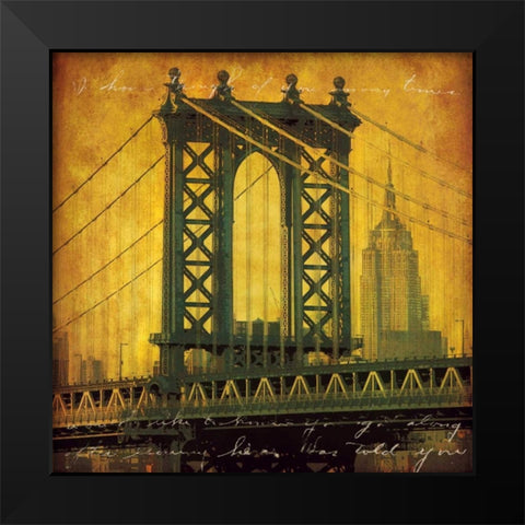 New York Romance Black Modern Wood Framed Art Print by Casey, Julia
