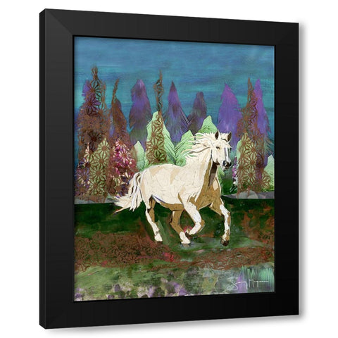 Angel Black Modern Wood Framed Art Print with Double Matting by McGee, Jenny