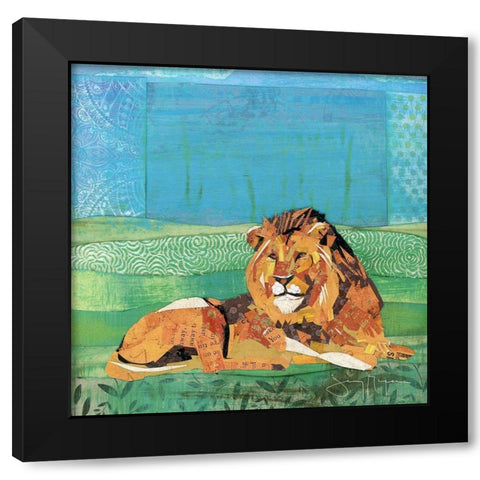 Lion King Black Modern Wood Framed Art Print with Double Matting by McGee, Jenny