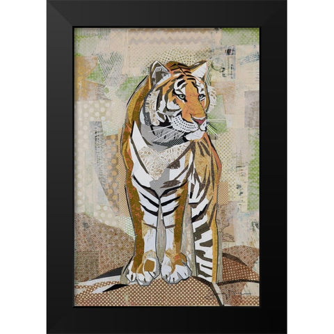 Tiger Strength Black Modern Wood Framed Art Print by McGee, Jenny