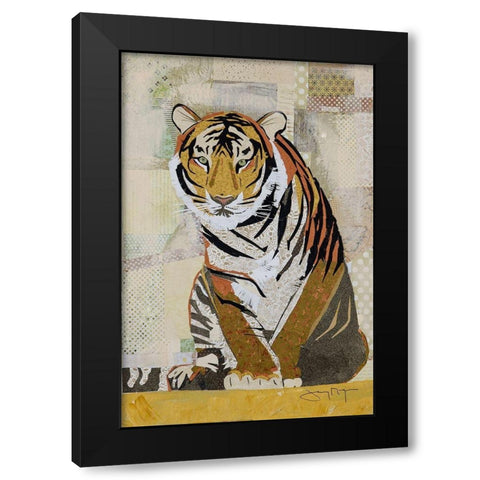 Tiger Perseverance Black Modern Wood Framed Art Print with Double Matting by McGee, Jenny