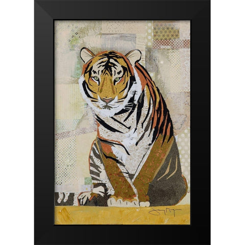 Tiger Perseverance Black Modern Wood Framed Art Print by McGee, Jenny