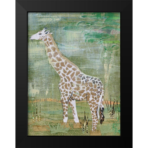 Majestic Giraffe Black Modern Wood Framed Art Print by McGee, Jenny