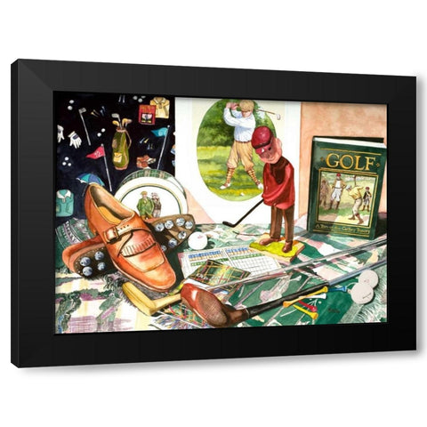 Tee Time Black Modern Wood Framed Art Print by Koenig, Judy