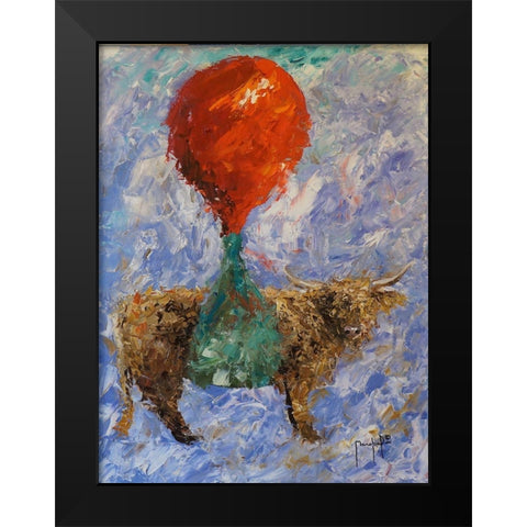 Steer Black Modern Wood Framed Art Print by Foster, Joseph Marshal
