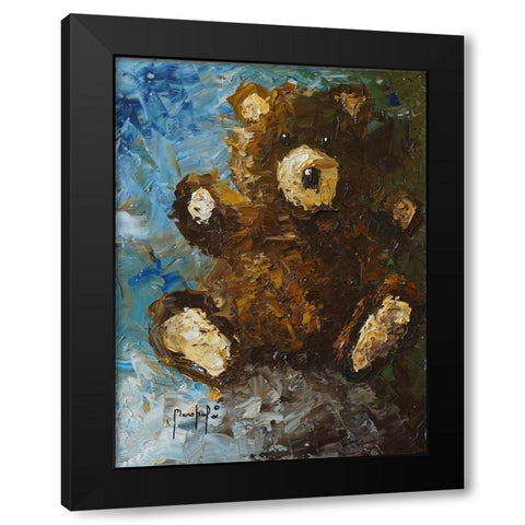 Teddy Bear Black Modern Wood Framed Art Print with Double Matting by Foster, Joseph Marshal