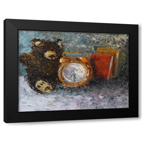 Teddy Bear Time Black Modern Wood Framed Art Print with Double Matting by Foster, Joseph Marshal