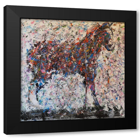 Horse III Black Modern Wood Framed Art Print with Double Matting by Foster, Joseph Marshal