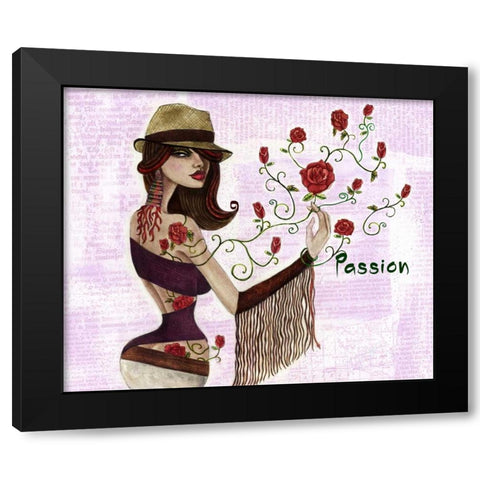Diablo Black Modern Wood Framed Art Print with Double Matting by Goddess, Jami