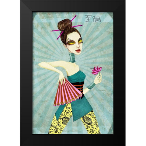 Geisha II Black Modern Wood Framed Art Print by Goddess, Jami