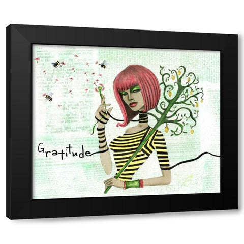 Lemon Black Modern Wood Framed Art Print by Goddess, Jami