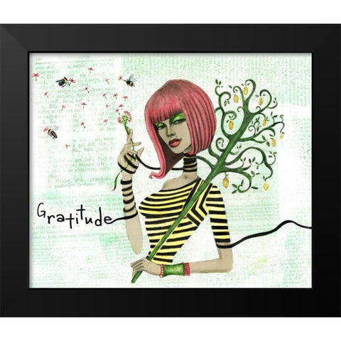 Lemon Black Modern Wood Framed Art Print by Goddess, Jami