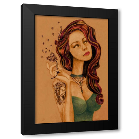 Let It Go Black Modern Wood Framed Art Print with Double Matting by Goddess, Jami