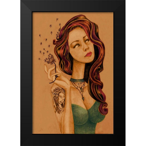 Let It Go Black Modern Wood Framed Art Print by Goddess, Jami