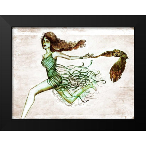 Owl III Black Modern Wood Framed Art Print by Goddess, Jami