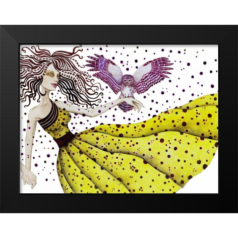 Owl II Black Modern Wood Framed Art Print by Goddess, Jami