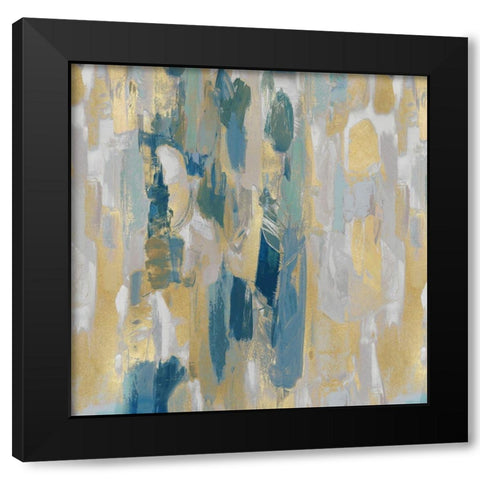 Reveal Teal I Black Modern Wood Framed Art Print with Double Matting by Martin, Jennifer