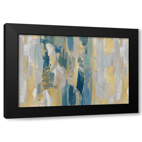 Revelation Teal Black Modern Wood Framed Art Print by Martin, Jennifer