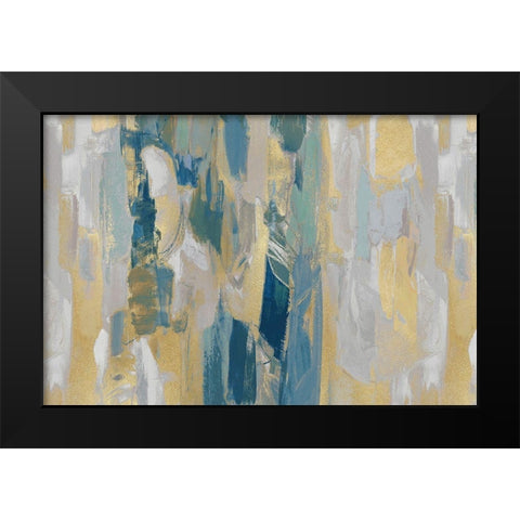 Revelation Teal Black Modern Wood Framed Art Print by Martin, Jennifer