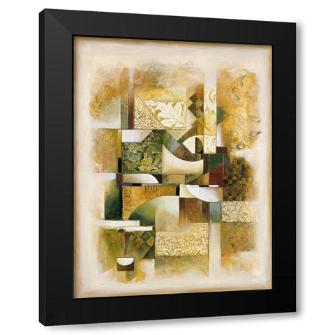 Abstract collage I Black Modern Wood Framed Art Print with Double Matting by Parsons, Jonathan