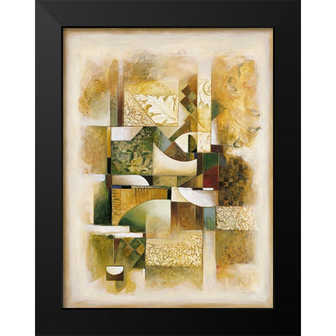 Abstract collage I Black Modern Wood Framed Art Print by Parsons, Jonathan