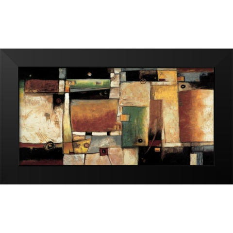 Strata Black Modern Wood Framed Art Print by Parsons, Jonathan